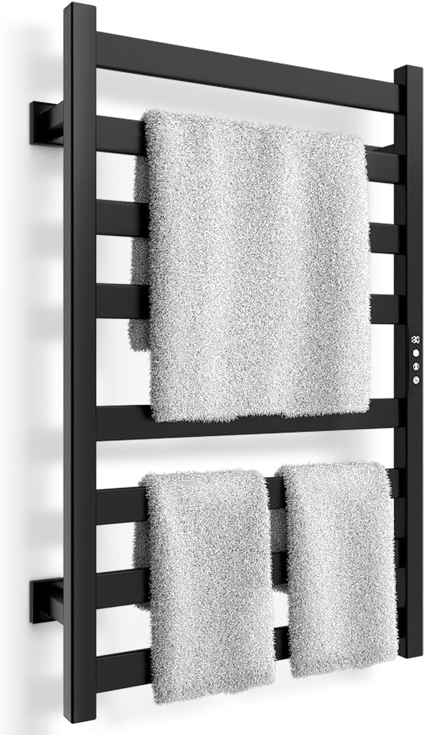 8-Bar Electric Towel Warmer Rack | Wall-Mounted Stainless Steel Towel Heater with Timer & Smart Temperature Control