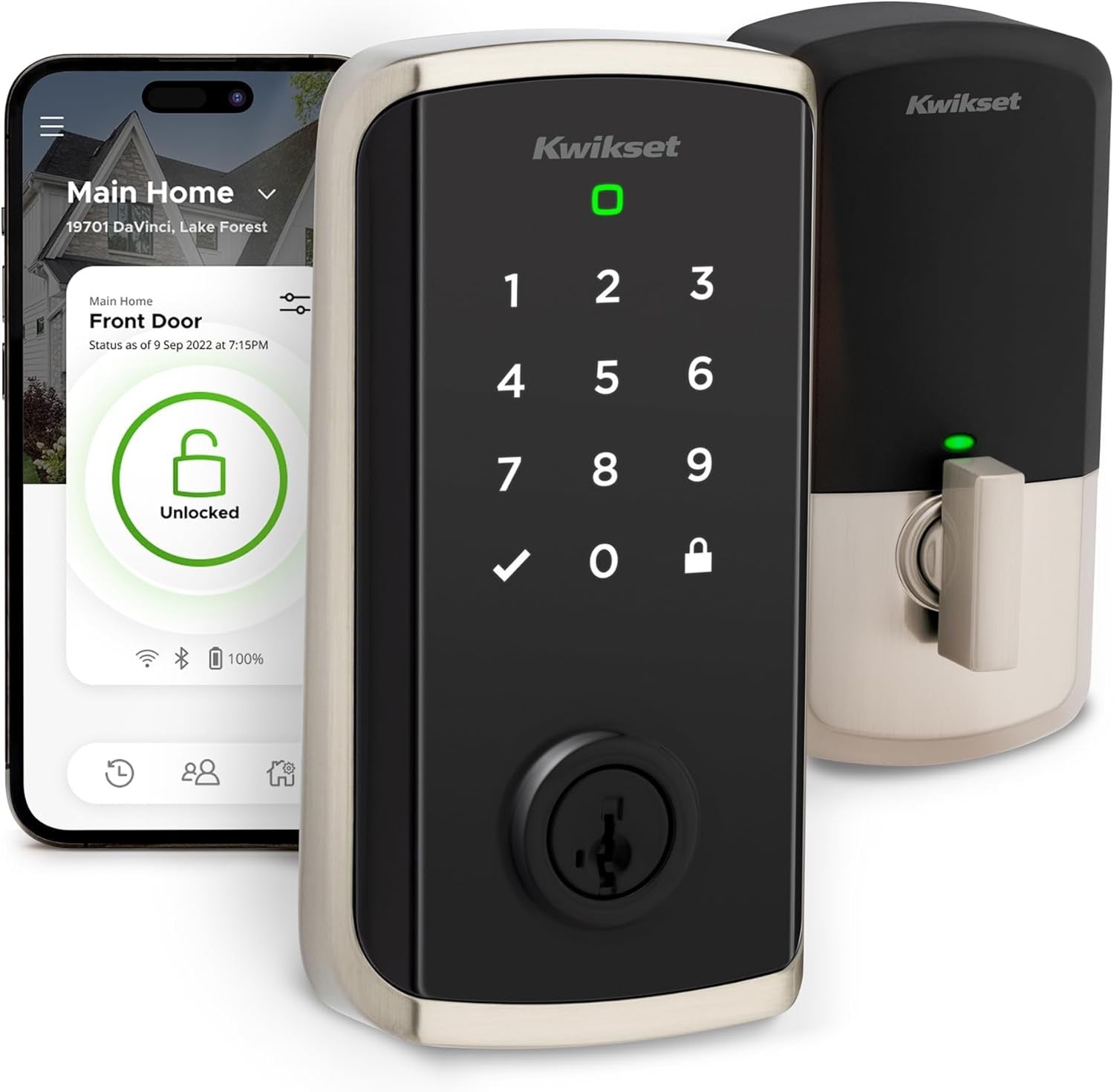 Kwikset Halo Select Smart Lock | Wi-Fi & Matter Enabled Keyless Entry Deadbolt (Satin Nickel)