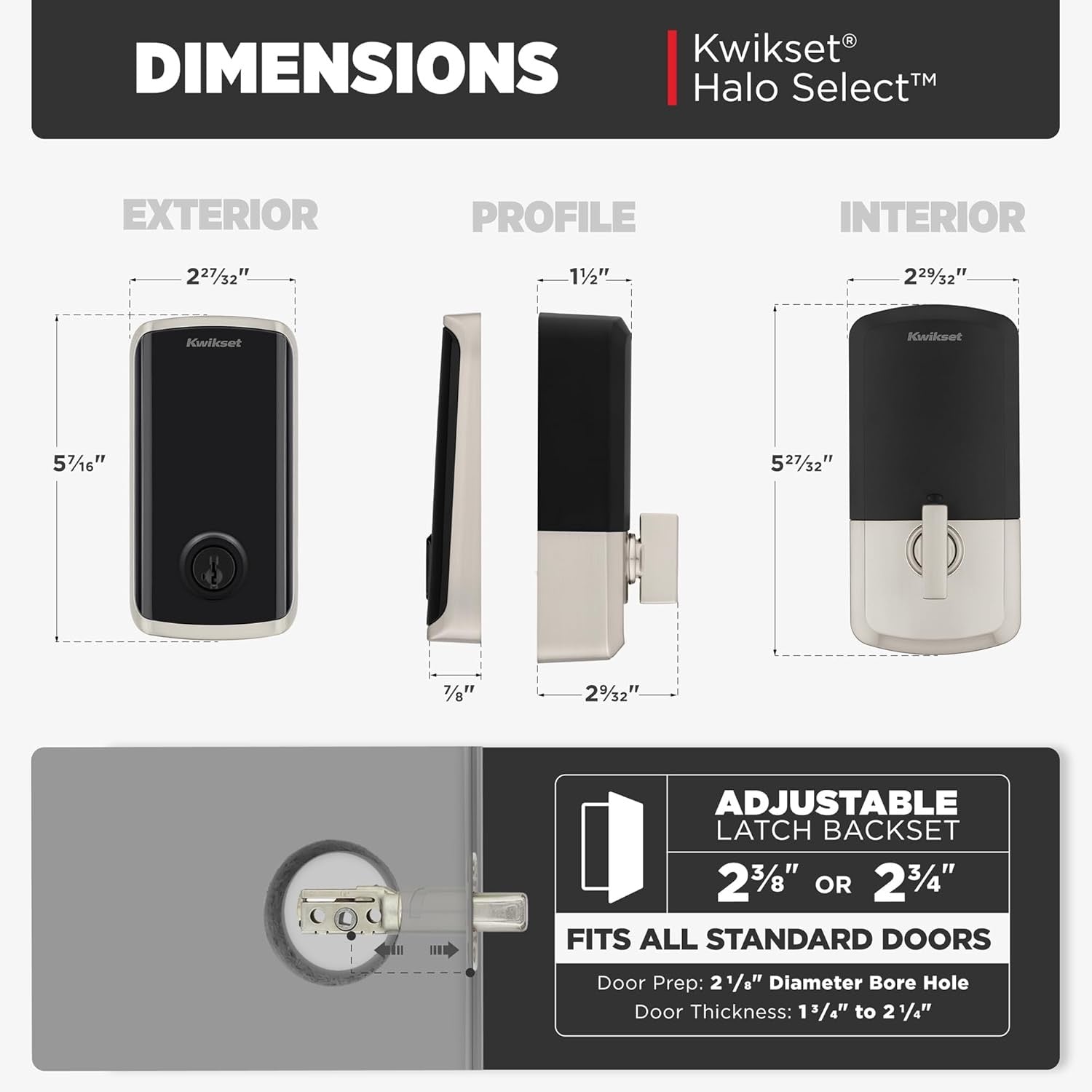 Kwikset Halo Select Smart Lock | Wi-Fi & Matter Enabled Keyless Entry Deadbolt (Satin Nickel)