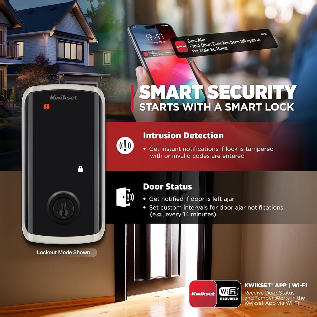 Kwikset Halo Select Smart Lock | Wi-Fi & Matter Enabled Keyless Entry Deadbolt (Satin Nickel)