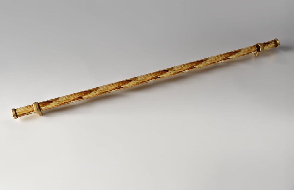 Belwith-Keeler Bijou Paramount Cabinet Pull | Tortoise Shell Acrylic & Brushed Golden Brass 27-1/8"