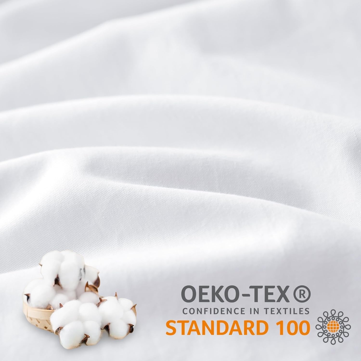 ATsense White Duvet Cover Set | Washed Cotton, Linen-Feel Hotel-Style Bedding (3-Piece)