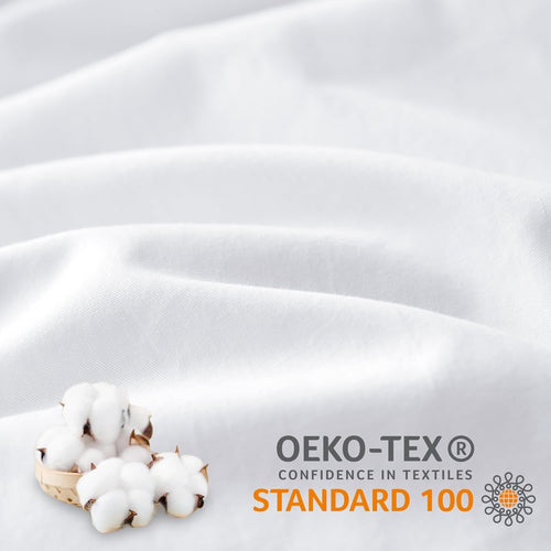 ATsense White Duvet Cover Set | Washed Cotton, Linen-Feel Hotel-Style Bedding (3-Piece)