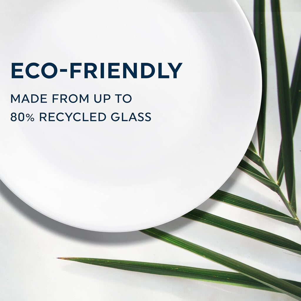 Corelle Vitrelle Dinnerware Set (18-Piece) | Chip-Resistant Winter Frost White Plates & Bowls Service for 6