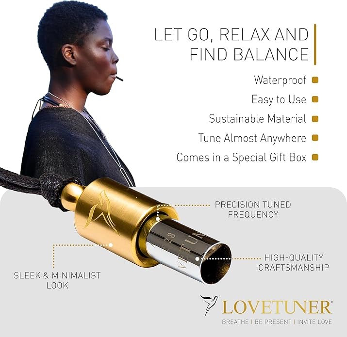 LOVETUNER 528Hz Breathing Necklace | Sound Healing Meditation Whistle for Stress Relief & Mindfulness
