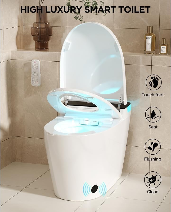 TDH Luxury Smart Toilet – Heated Seat, Bidet, Warm Air Dryer & Auto Flush One-Piece Toilet