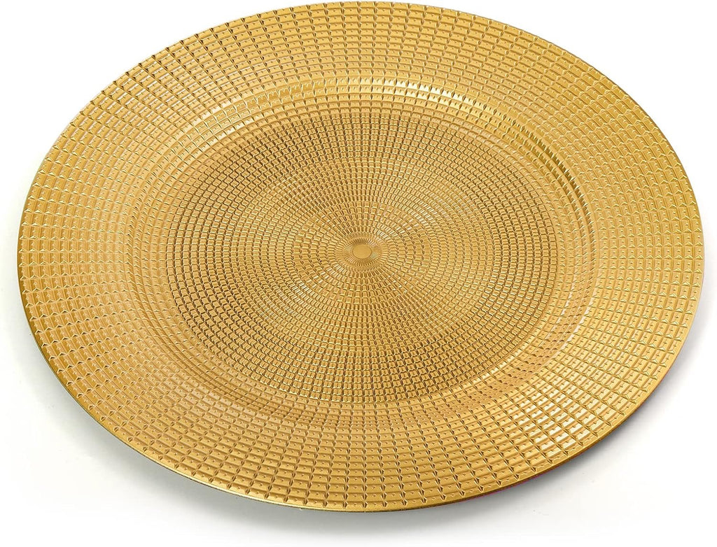 Hiceeden Gold Charger Plates Set of 12 | 13” Decorative Chain Rim Table Chargers