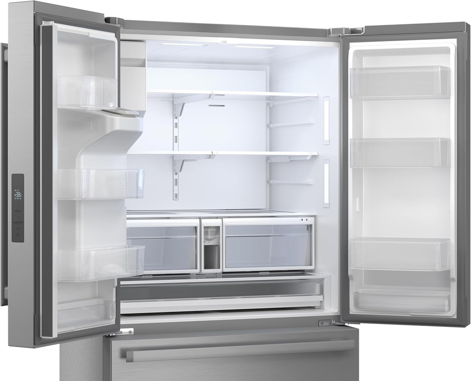 Sharp SJF2955KS 28.9 cu ft 3-Door French Door Refrigerator | Ice & Water Dispenser (Stainless Steel)