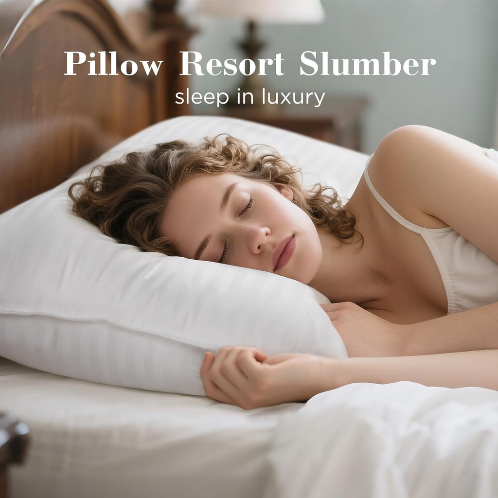 Viewstar Hotel Collection Bed Pillows (Queen, Set of 2) | Down Alternative, Medium Support