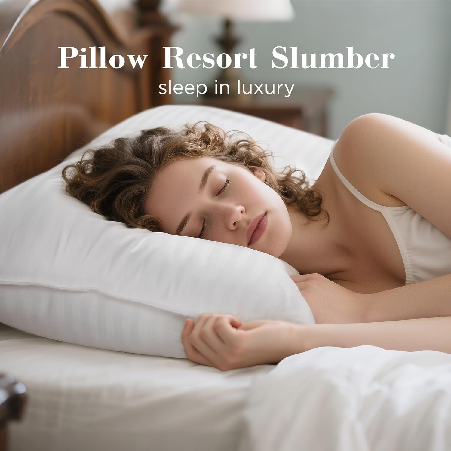 Viewstar Hotel Collection Bed Pillows (Queen, Set of 2) | Down Alternative, Medium Support