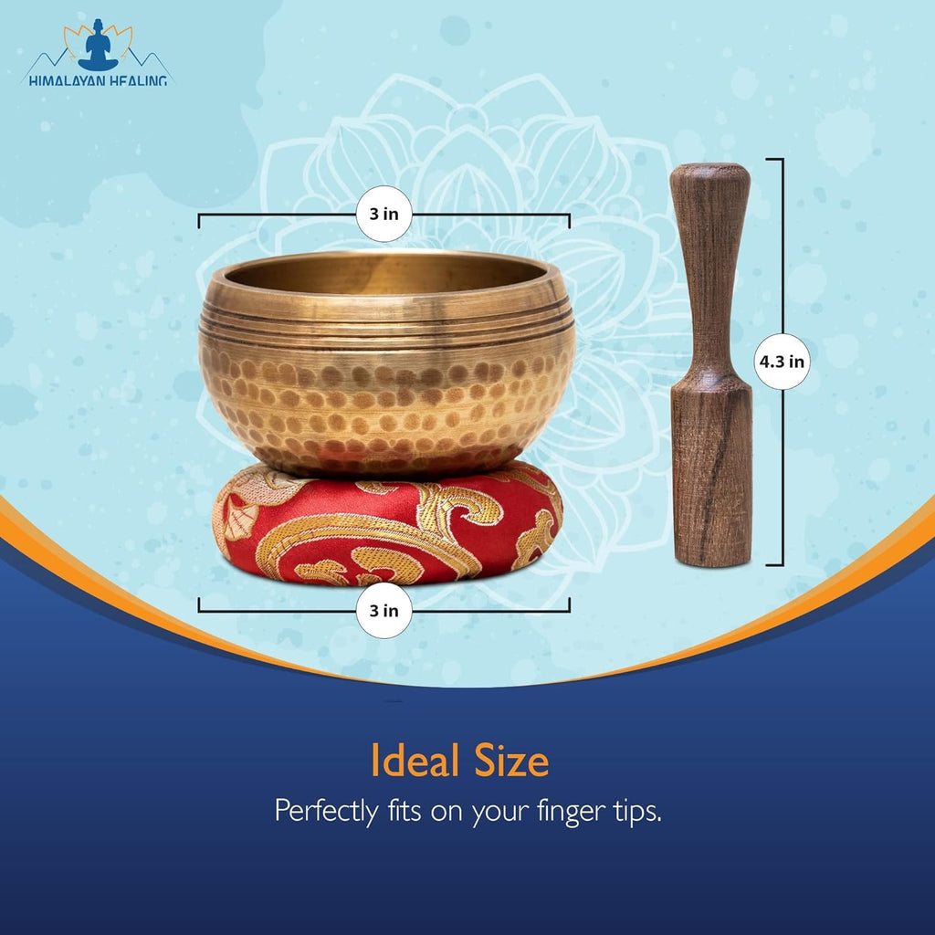 HIMALAYAN HEALING® Tibetan Singing Bowl Set | Hand-Hammered Meditation Sound Bowl for Yoga, Mindfulness & Home Décor