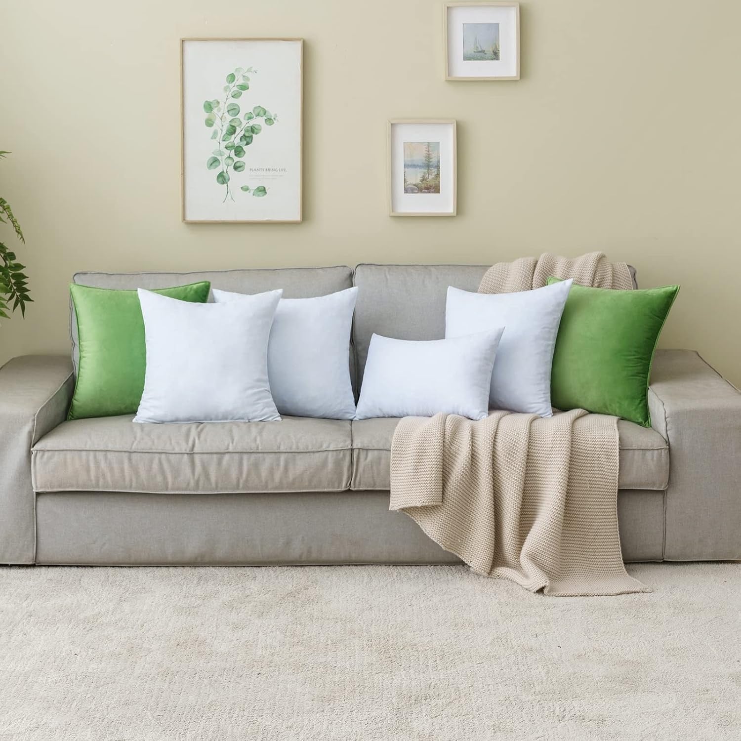 MIULEE 20×20 Decorative Pillow Inserts (Set of 2) | Shredded Memory Foam Cooling Fill for Couch & Bed