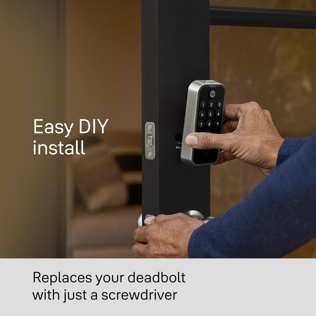 Yale Satin Nickel Keypad Deadbolt | Keyless Entry Front Door Lock (YED210-NR-619)