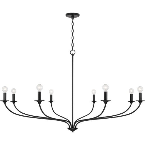 Dolan 8 Light Chandelier 52 Inch Matte Black Capital Lighting Modern Candle Style Dining Room Ceiling Light