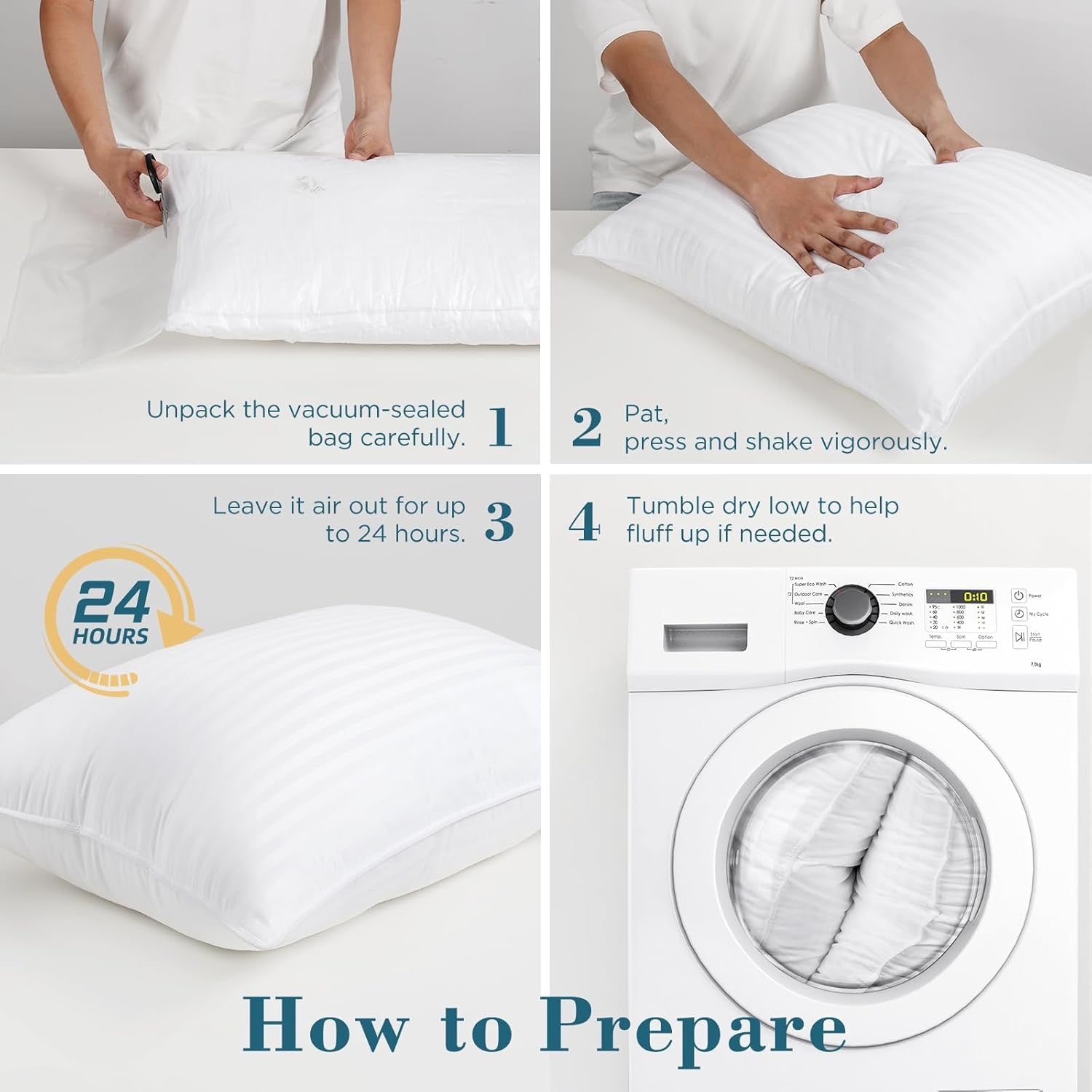 Viewstar Hotel Collection Bed Pillows (Queen, Set of 2) | Down Alternative, Medium Support