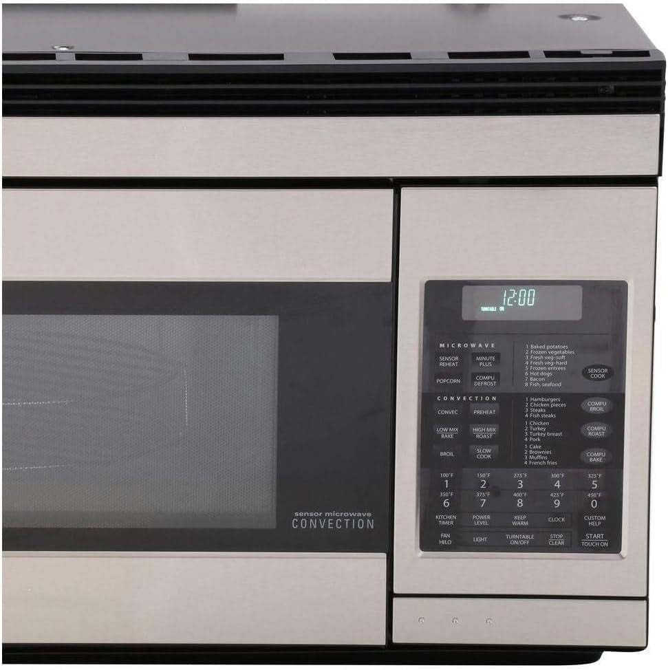 Sharp R1874T 1.1 cu ft Stainless Steel Over-the-Range Convection Microwave Oven | 850 W