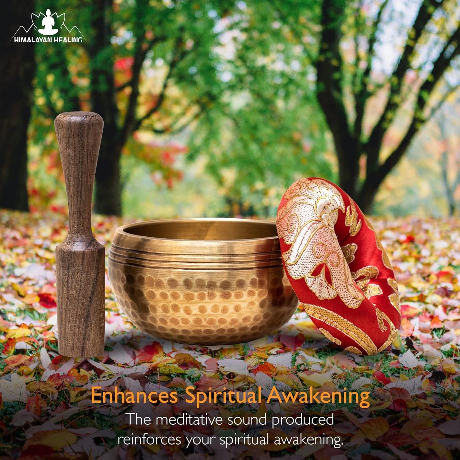 HIMALAYAN HEALING® Tibetan Singing Bowl Set | Hand-Hammered Meditation Sound Bowl for Yoga, Mindfulness & Home Décor