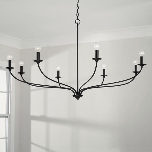 Dolan 8 Light Chandelier 52 Inch Matte Black Capital Lighting Modern Candle Style Dining Room Ceiling Light