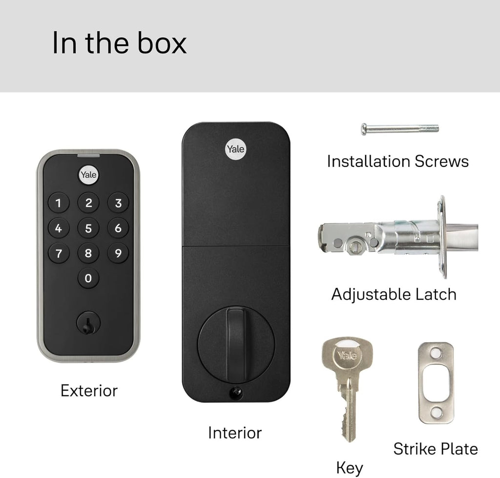 Yale Satin Nickel Keypad Deadbolt | Keyless Entry Front Door Lock (YED210-NR-619)
