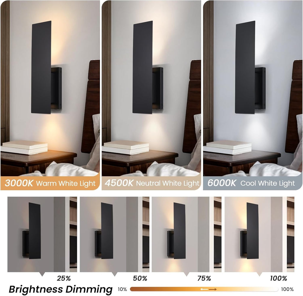 Gold Battery Operated Wall Sconces (Set of 2) | USB Rechargeable Dimmable LED Wireless Wall Lights