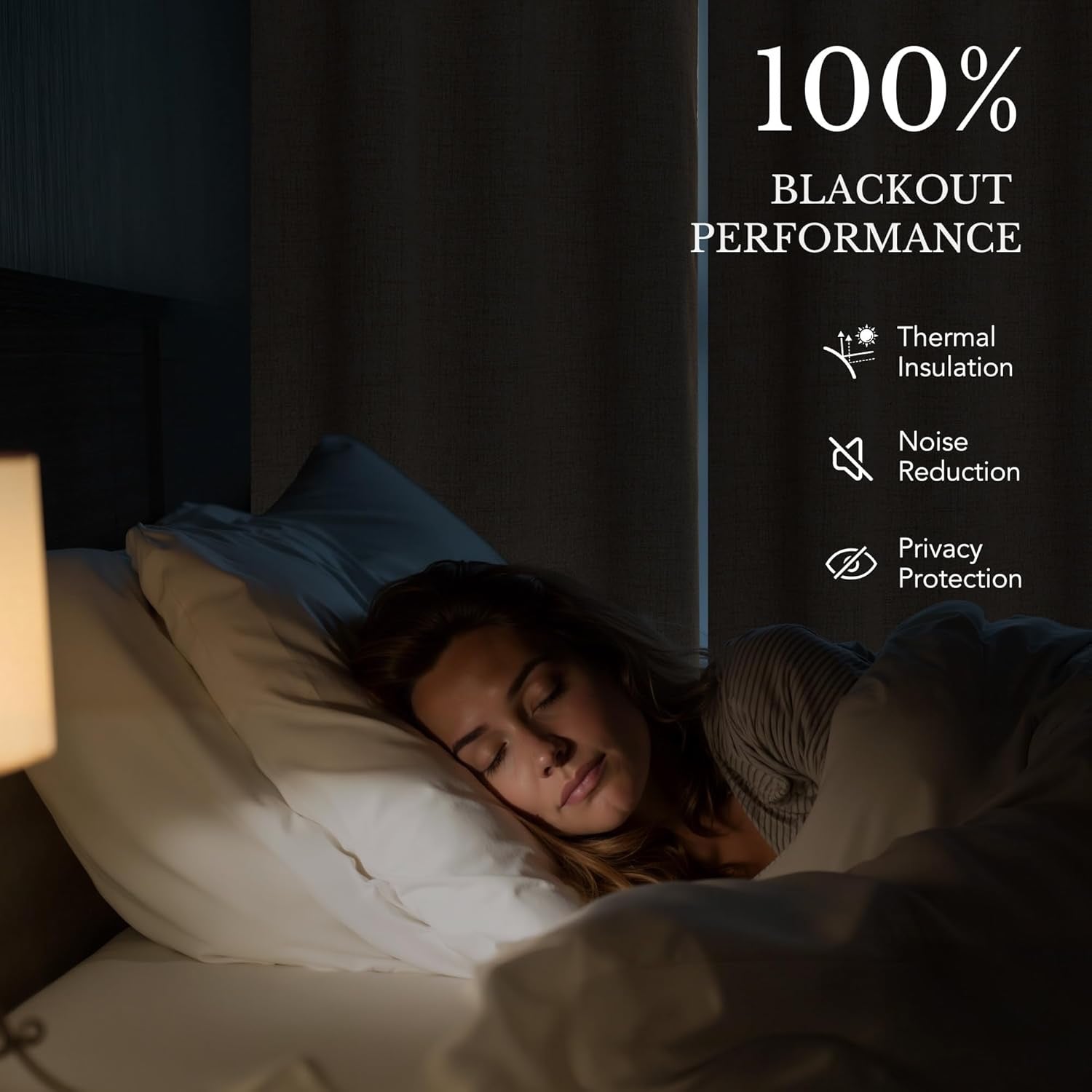 NICETOWN 100% Blackout Linen Curtains – 90-Inch Natural Linen Thermal Insulated Drapery Panels