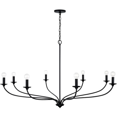 Dolan 8 Light Chandelier 52 Inch Matte Black Capital Lighting Modern Candle Style Dining Room Ceiling Light