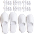 Modlux Spa Slippers (12 Pairs) | Disposable Hotel Slippers, Closed Toe, White