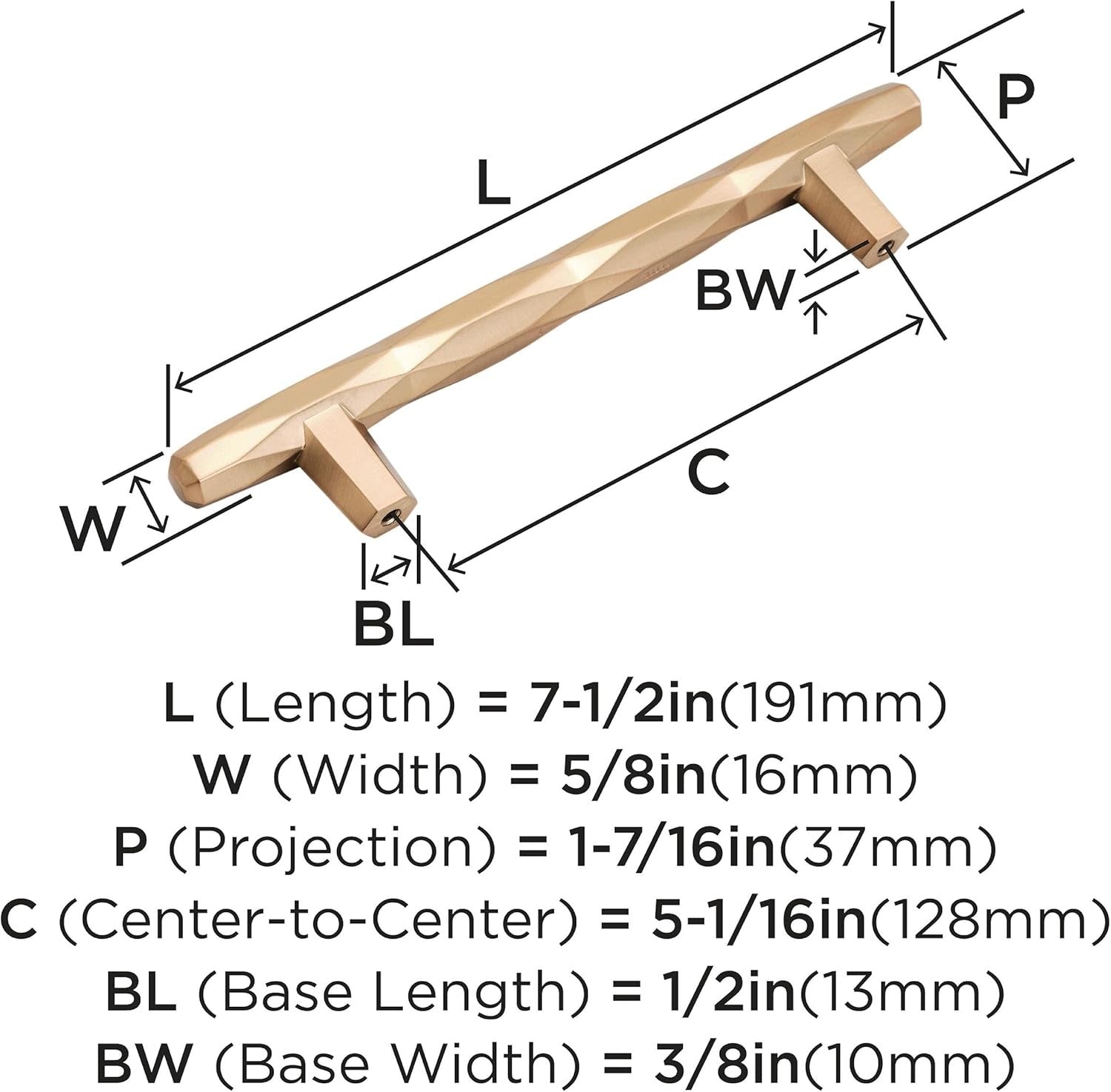 Amerock St. Vincent Cabinet Pull | Champagne Bronze 5-1/16" Drawer Handle