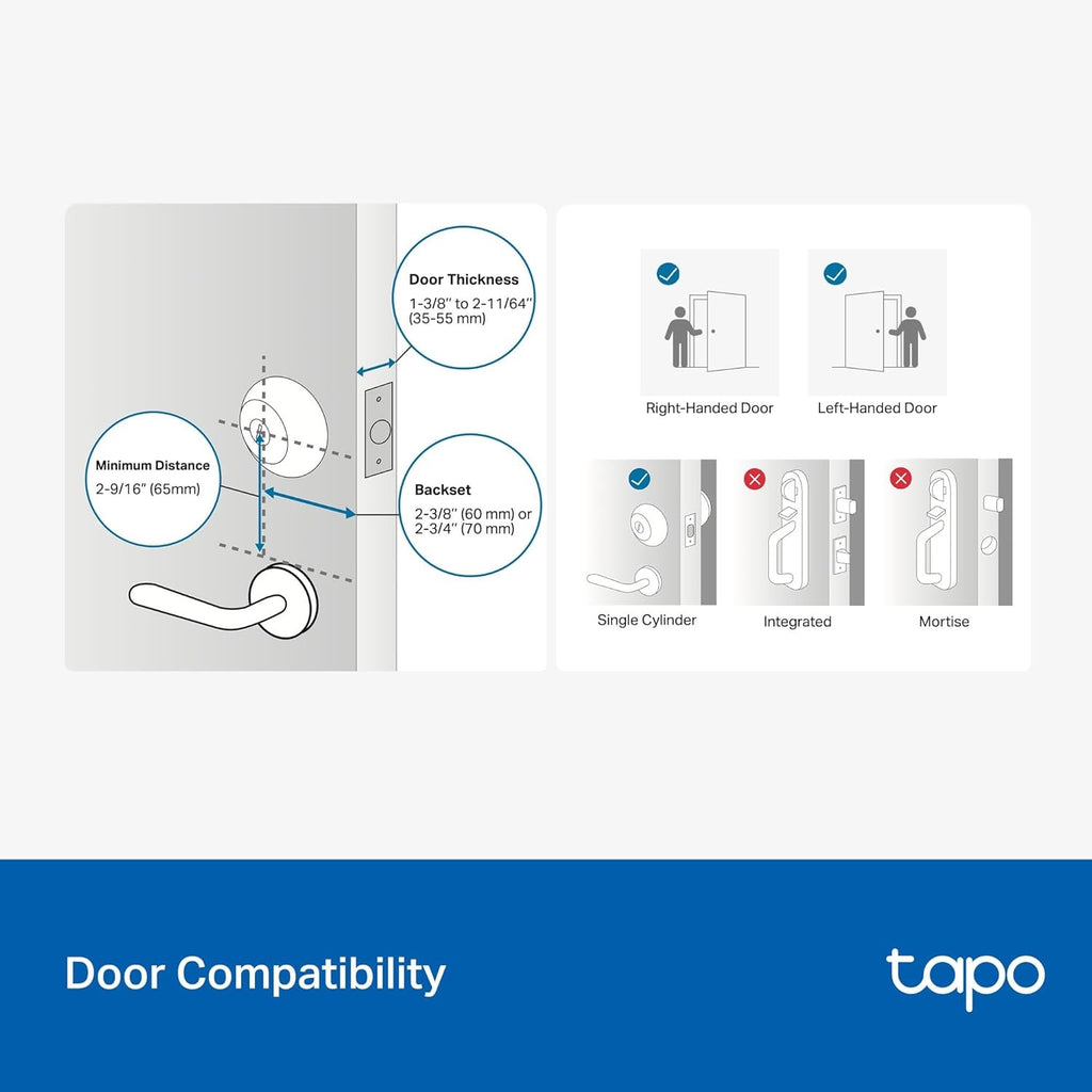 Tapo DL100 Smart Wi-Fi Deadbolt | Keyless Entry Door Lock with App Monitoring & Auto-Lock