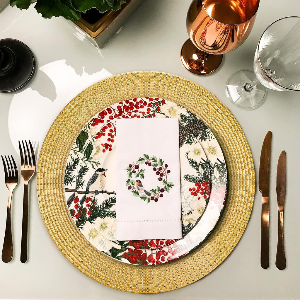 Hiceeden Gold Charger Plates Set of 12 | 13” Decorative Chain Rim Table Chargers
