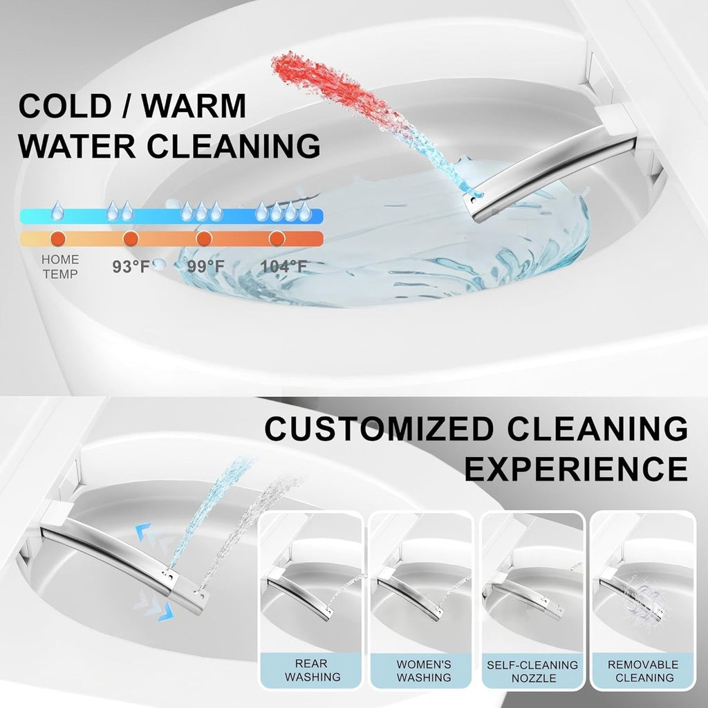 TDH Luxury Smart Toilet – Heated Seat, Bidet, Warm Air Dryer & Auto Flush One-Piece Toilet
