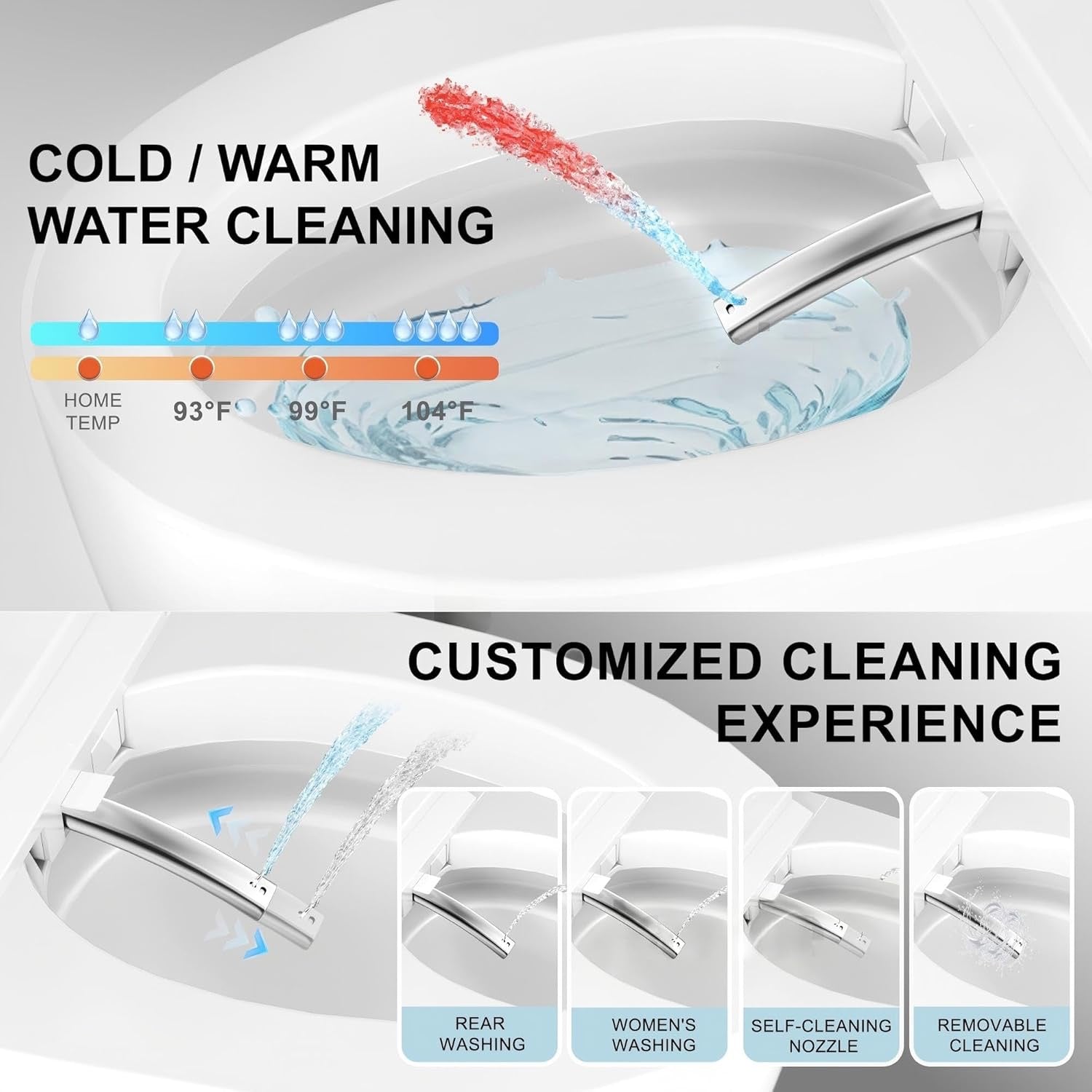 TDH Luxury Smart Toilet – Heated Seat, Bidet, Warm Air Dryer & Auto Flush One-Piece Toilet