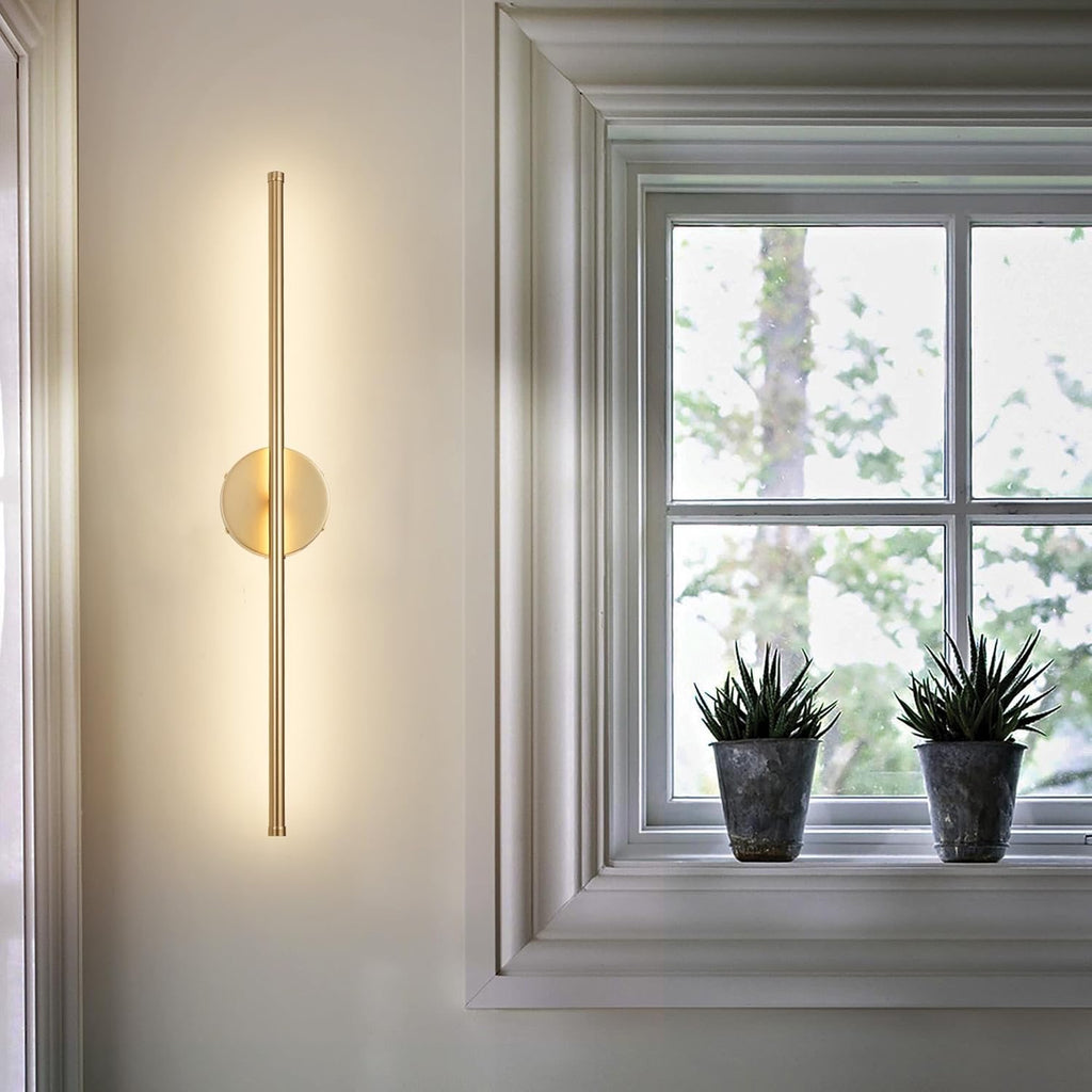Battery-Operated Gold Wall Sconces with Remote (Set of 2) | Dimmable 3000K LED, Rotatable Design