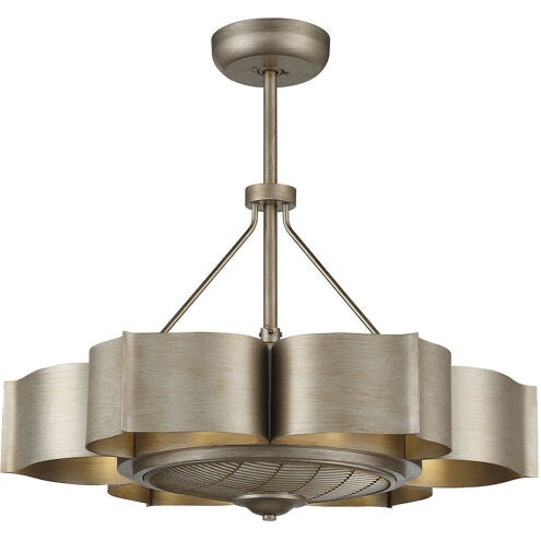 Stockholm Fan DLier 12 Inch Silver Patina Ceiling Fan Chandelier Savoy House Silver Blades Luxury Fandelier