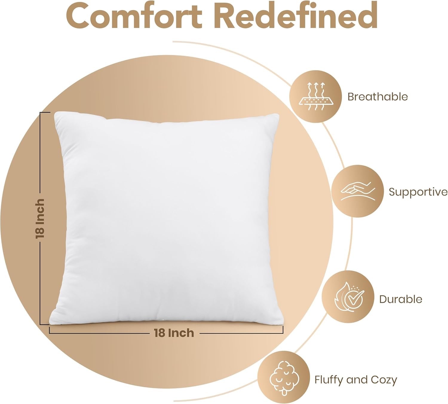 Utopia Bedding Outdoor Pillow Inserts 18” x 18” | Water-Resistant Patio Throw Pillow Inserts (Set of 2)
