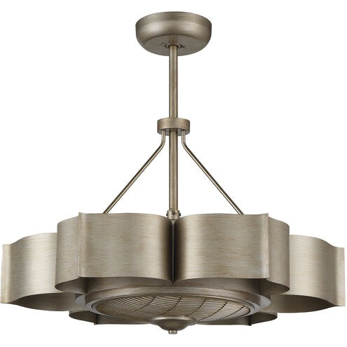 Stockholm Fan DLier 12 Inch Silver Patina Ceiling Fan Chandelier Savoy House Silver Blades Luxury Fandelier