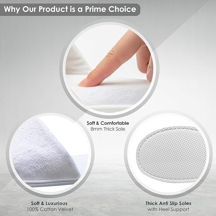 Modlux Spa Slippers (12 Pairs) | Disposable Hotel Slippers, Closed Toe, White