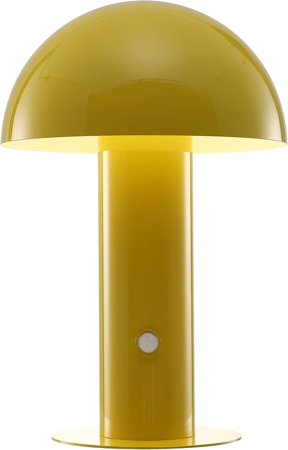 JONATHAN Y Rechargeable Mushroom Table Lamp | Cordless Yellow LED Modern Desk Lamp – 10.75"