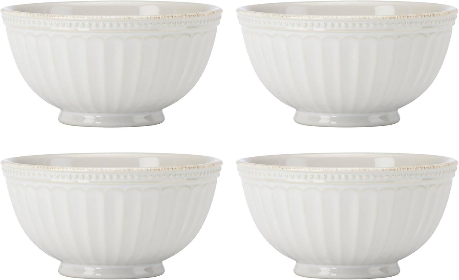 Lenox French Perle Groove Dinnerware Set (24-Piece) | Elegant Service for 8 Tableware Collection