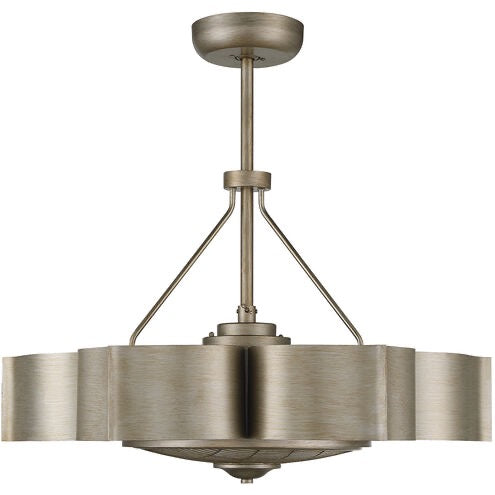 Stockholm Fan DLier 12 Inch Silver Patina Ceiling Fan Chandelier Savoy House Silver Blades Luxury Fandelier