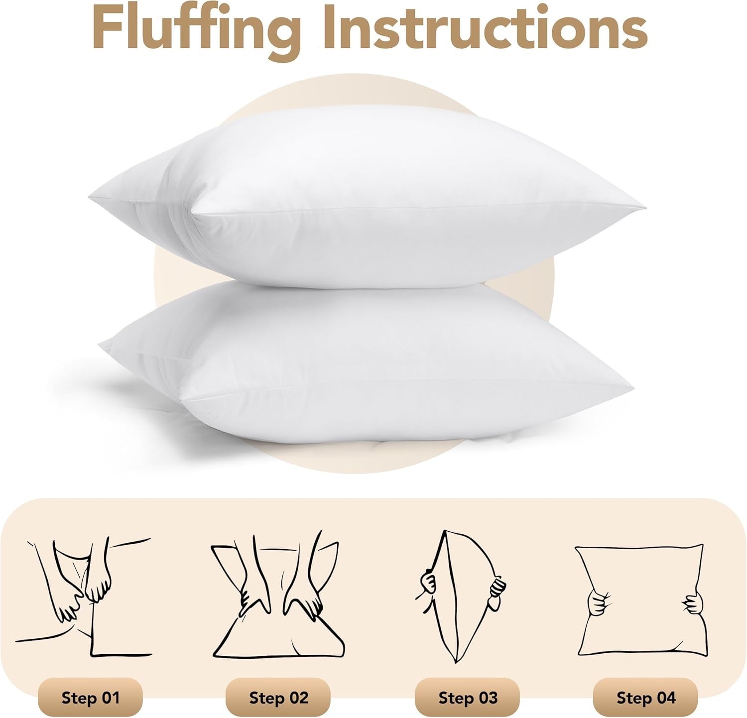 Utopia Bedding Outdoor Pillow Inserts 18” x 18” | Water-Resistant Patio Throw Pillow Inserts (Set of 2)