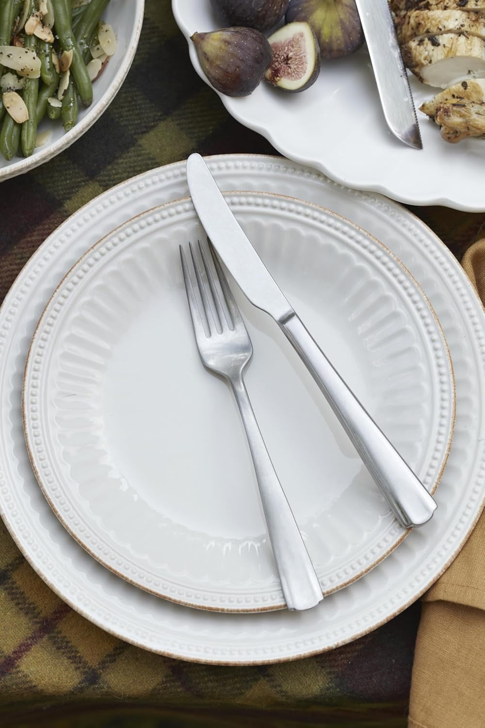 Lenox French Perle Groove Dinnerware Set (24-Piece) | Elegant Service for 8 Tableware Collection