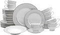 Mikasa Parchment 40-Piece Dinnerware Set | Service for 8 Contemporary Porcelain Plates, Bowls & Mugs