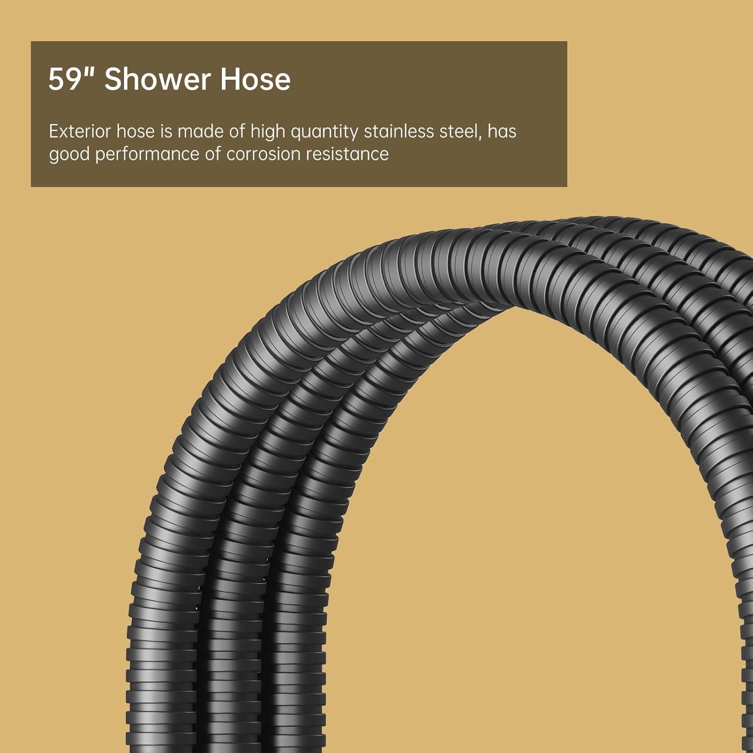 BESy 2-in-1 High-Pressure Handheld Shower Head Set | 7” Chrome Shower Head with 59” Hose & Bracket