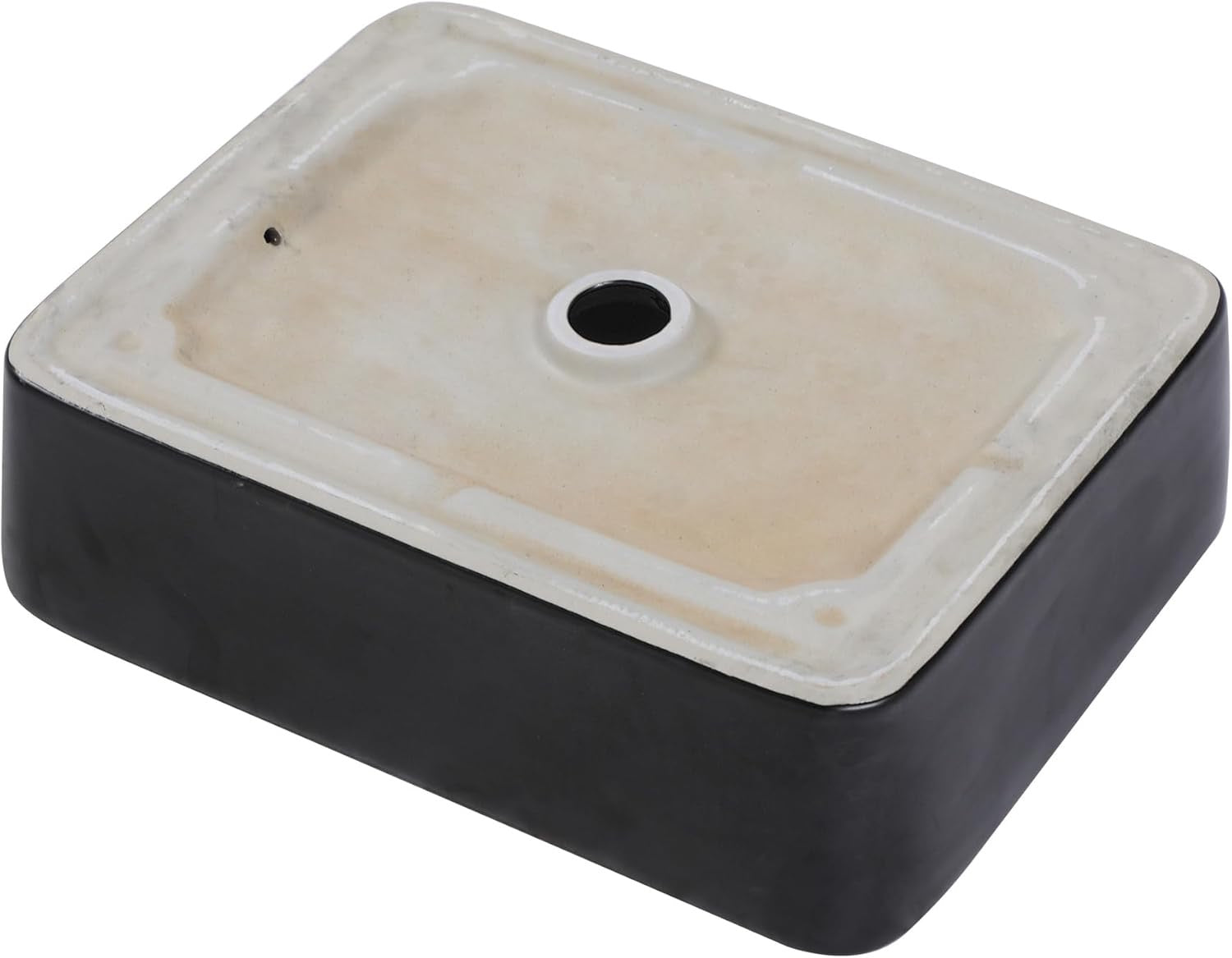 Sarlai 19” x 15” Black Rectangular Vessel Sink | Modern Above Counter Porcelain Ceramic Vanity Basin