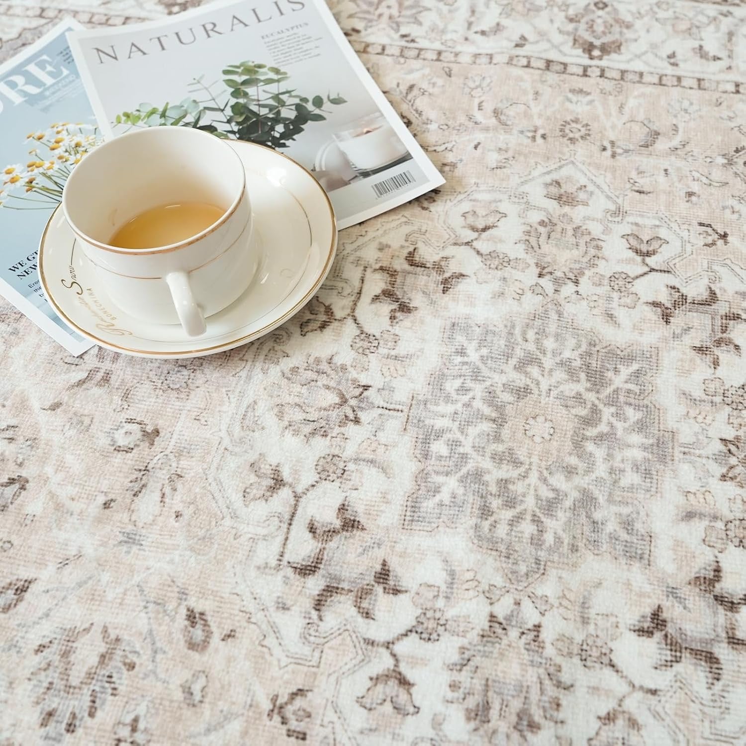 Vintage Washable Hallway Runner Rug (2×6) | Non-Slip, Stain-Resistant Floor Mat