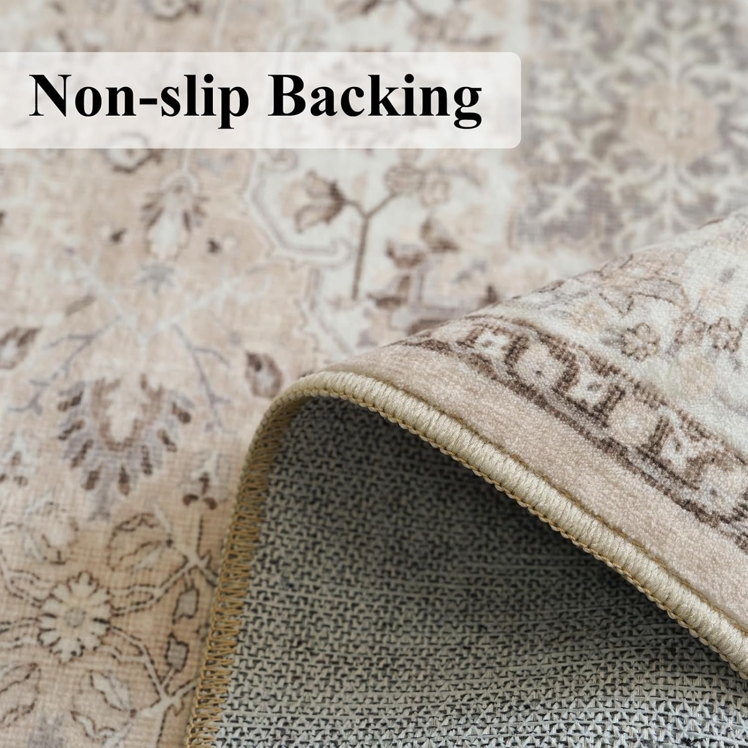 Vintage Washable Hallway Runner Rug (2×6) | Non-Slip, Stain-Resistant Floor Mat