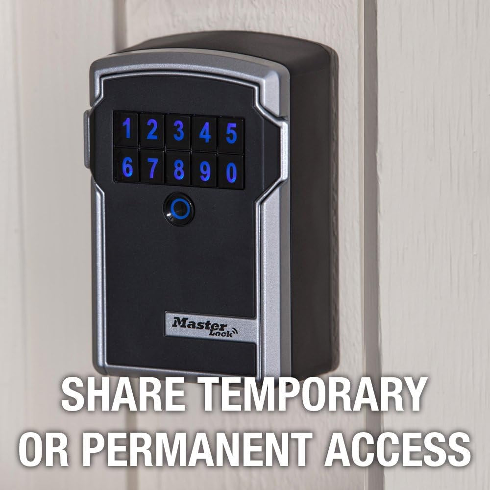 Master Lock Digital Lock Box with Bluetooth | Electronic Wall Mount Key Safe with App & Shareable Codes 5441EC