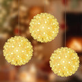 Brightown Outdoor Christmas Decorations — Starlight Sphere Balls (Set of 3, Warm White LED)