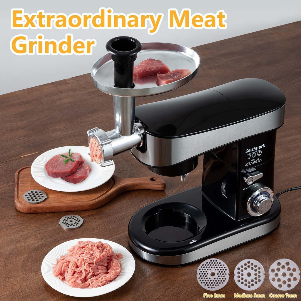 Professional 6-in-1 Stand Mixer 6.3Qt | Tilt-Head Kitchen Mixer with Meat Grinder & Juice Blender (Black)
